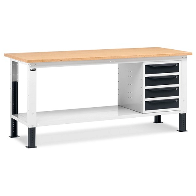 Vendita online Banco Work Up 2003 piano Multiplex mm.2000x750x732/1107H - Grigio RAL7035+RAL7016